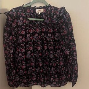 Xirena Black Floral Blouse